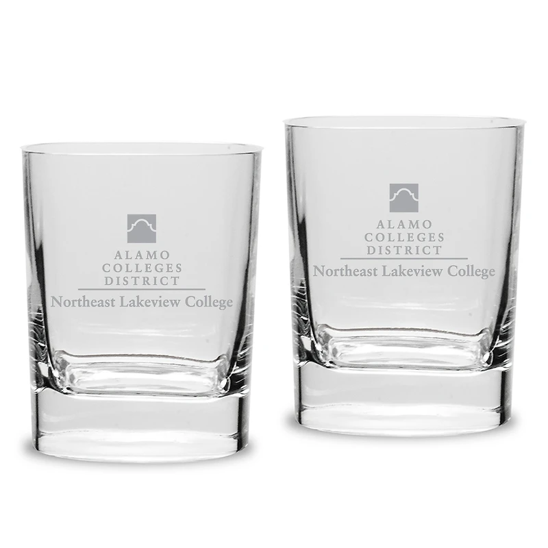 NLC Nighthawks 11.75oz. Two-Piece Luigi Bormioli Square Double Old Fashion Glass Set