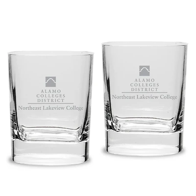NLC Nighthawks 11.75oz. Two-Piece Luigi Bormioli Square Double Old Fashion Glass Set