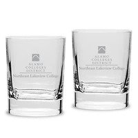 NLC Nighthawks 11.75oz. Two-Piece Luigi Bormioli Square Double Old Fashion Glass Set