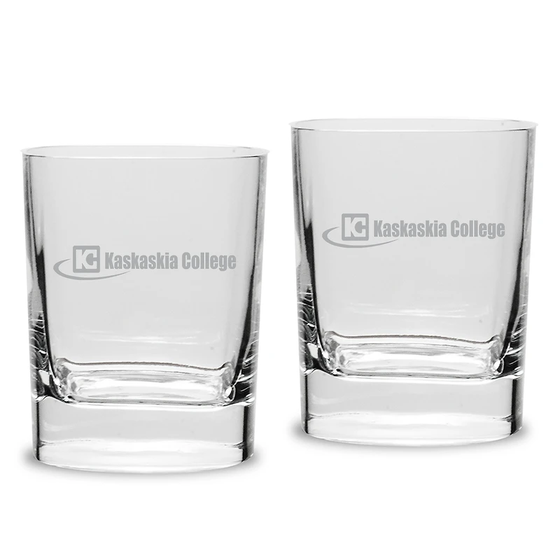 Kaskaskia College Blue Devils 11.75oz. Two-Piece Luigi Bormioli Square Double Old Fashion Glass Set