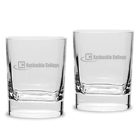Kaskaskia College Blue Devils 11.75oz. Two-Piece Luigi Bormioli Square Double Old Fashion Glass Set