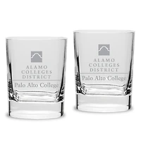 PAC Palominos 11.75oz. Two-Piece Luigi Bormioli Square Double Old Fashion Glass Set