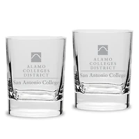 SAC Armadillos 11.75oz. Two-Piece Luigi Bormioli Square Double Old Fashion Glass Set