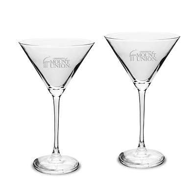 Mount Union Purple Raiders Two-Piece Traditional 10oz. Martini Glass Set