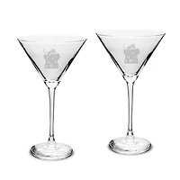 Hampden-Sydney College Tigers Two-Piece Traditional 10oz. Martini Glass Set