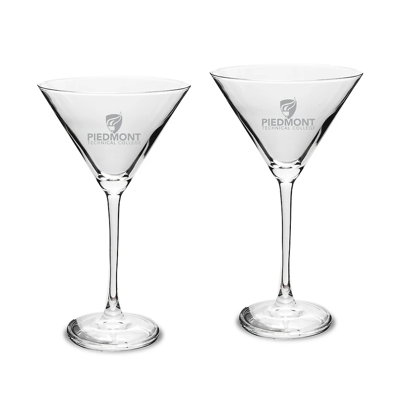 Piedmont Technical College Two-Piece Traditional 10oz. Martini Glass Set