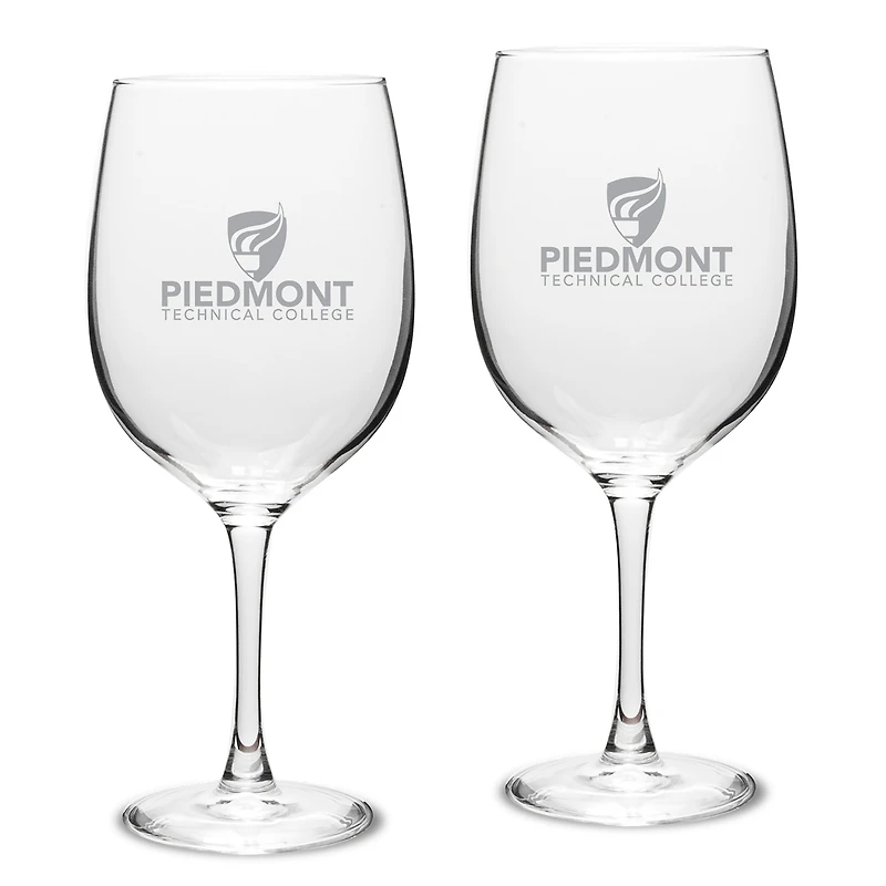 Piedmont Technical College 19oz. Two-Piece Traditional Red Wine Glass Set