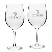 Piedmont Technical College 19oz. Two-Piece Traditional Red Wine Glass Set