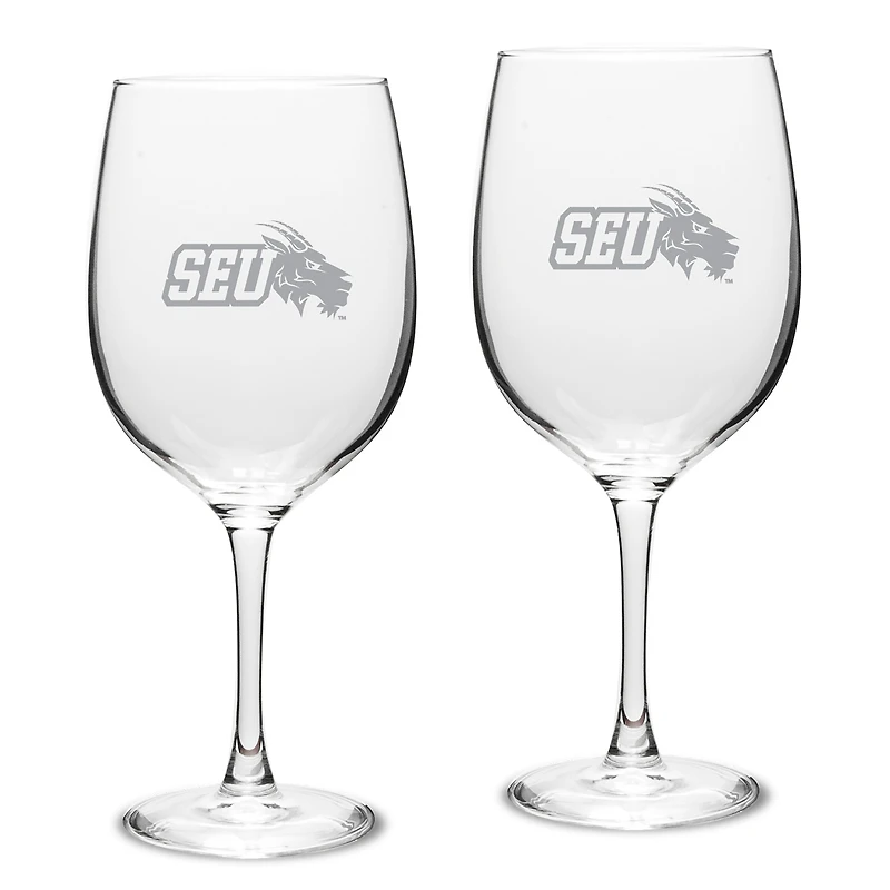 St. Edwards Hilltoppers 19oz. Two-Piece Traditional Red Wine Glass Set