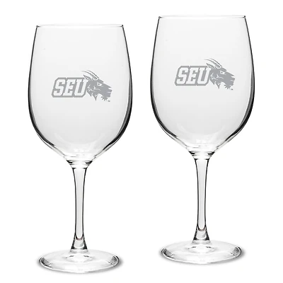 St. Edwards Hilltoppers 19oz. Two-Piece Traditional Red Wine Glass Set