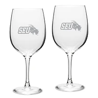 St. Edwards Hilltoppers 19oz. Two-Piece Traditional Red Wine Glass Set