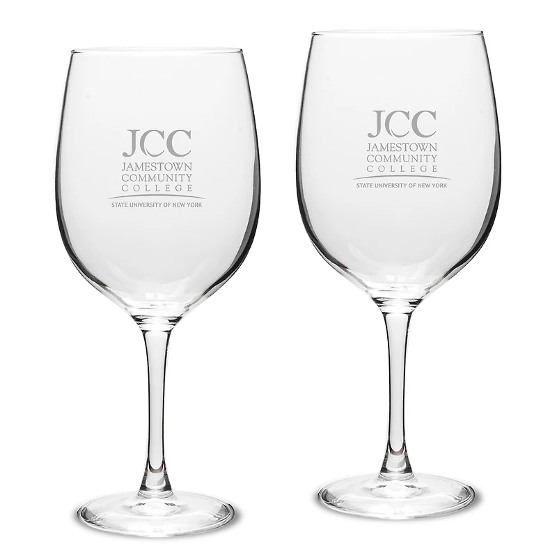 SUNY Jamestown Community College 19oz. Two-Piece Traditional Red Wine Glass Set