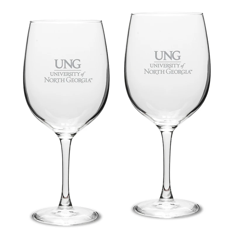 North Georgia Nighthawks 19oz. Two-Piece Traditional Red Wine Glass Set