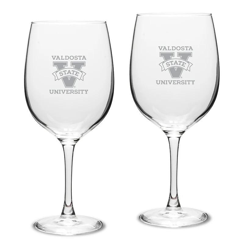 Valdosta State Blazers 19oz. Two-Piece Traditional Red Wine Glass Set