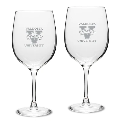 Valdosta State Blazers 19oz. Two-Piece Traditional Red Wine Glass Set
