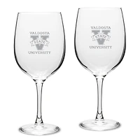 Valdosta State Blazers 19oz. Two-Piece Traditional Red Wine Glass Set