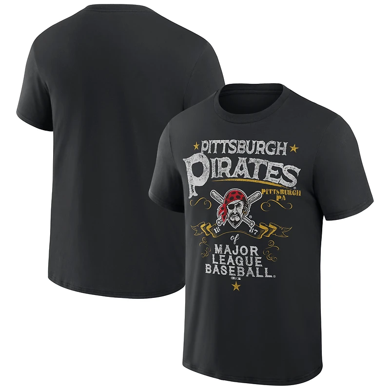 Men's Darius Rucker Collection by Fanatics  Black Pittsburgh Pirates Beach Splatter T-Shirt