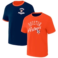 Men's Darius Rucker Collection by Fanatics Navy/Orange Houston Astros Two-Way Ringer Reversible T-Shirt