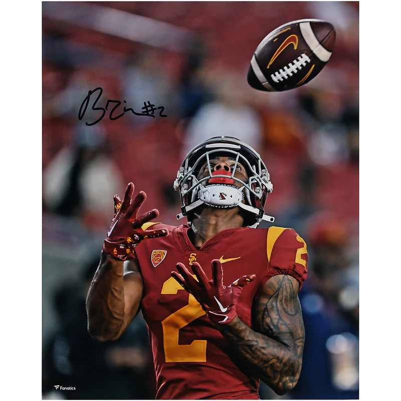Brenden Rice USC Trojans Autographed 16" x 20" Catching Photograph