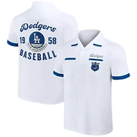 Men's Darius Rucker Collection by Fanatics  White Los Angeles Dodgers Bowling Button-Up Shirt