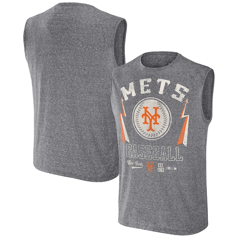 Men's Darius Rucker Collection by Fanatics Charcoal New York Mets Relaxed-Fit Muscle Tank Top