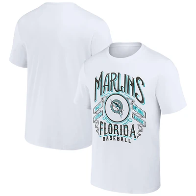 Men's Darius Rucker Collection by Fanatics White Florida Marlins Cooperstown Collection Distressed Rock T-Shirt