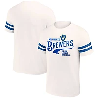 Men's Darius Rucker Collection by Fanatics Cream Milwaukee Brewers Yarn Dye Vintage T-Shirt