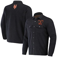 Men's Darius Rucker Collection by Fanatics Black New York Mets Ringstop Full-Snap Shacket