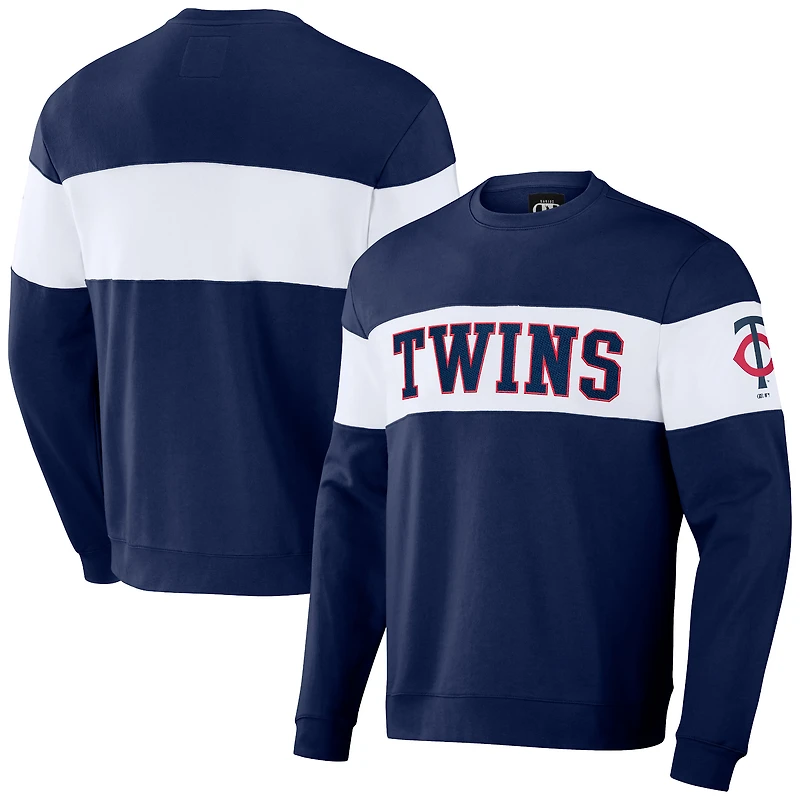 Men's Darius Rucker Collection by Fanatics Navy Minnesota Twins Stripe Pullover Sweatshirt