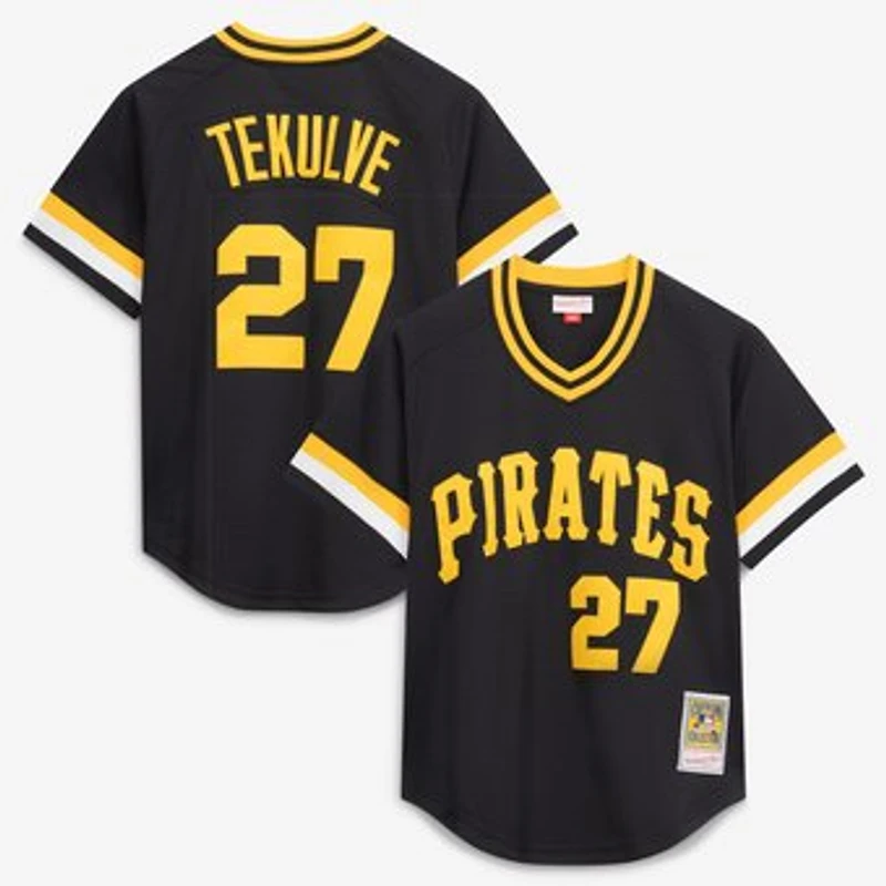 Men's Mitchell & Ness Kent Tekulve Black Pittsburgh Pirates Authentic Batting Practice Jersey