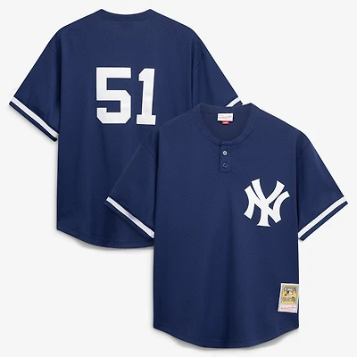 Men's Mitchell & Ness Bernie Williams Navy New York Yankees Authentic Batting Practice Jersey