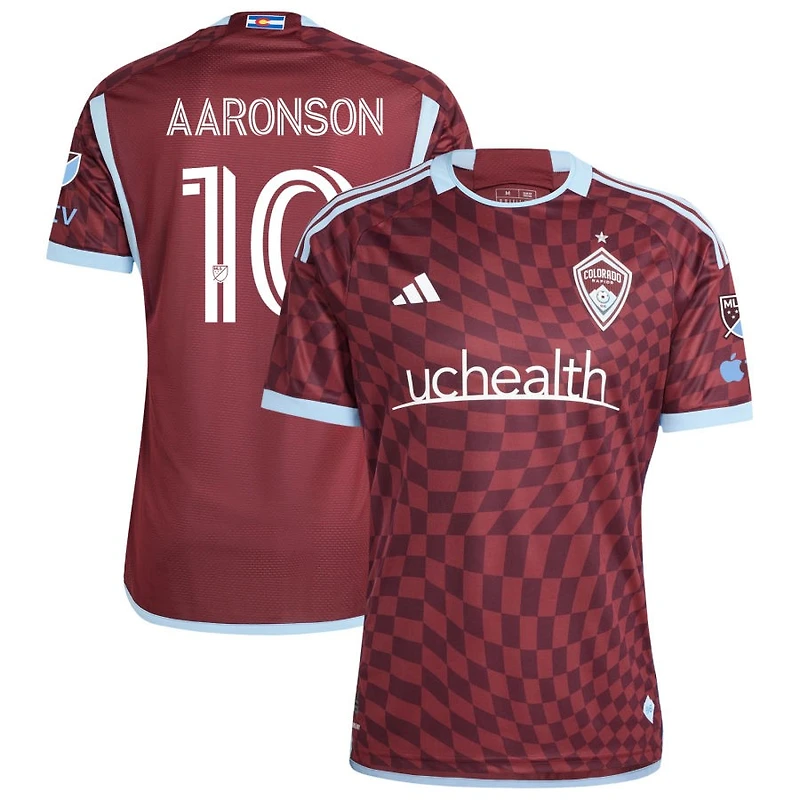 Paxten Aaronson Men's adidas  Burgundy Colorado Rapids 2024 One Flag Kit Authentic Custom Jersey