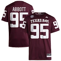 Alex Abbott Men's adidas  Maroon Texas A&M Aggies NIL Pick-A-Player Home Premier Football Jersey