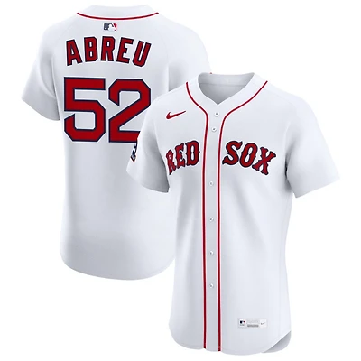 Wilyer Abreu Men's Nike White Boston Red Sox Home Elite Sponsor Patch Custom Jersey