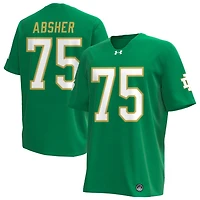 Sullivan Absher Men's Under Armour Kelly Green Notre Dame Fighting Irish Alternate NIL Pick-A-Player Replica Football Jersey