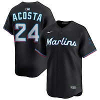 Maximo Acosta Men's Nike Black Miami Marlins Alternate Limited Custom Jersey