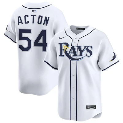Garrett Acton Youth Nike White Tampa Bay Rays Home Limited Custom Jersey