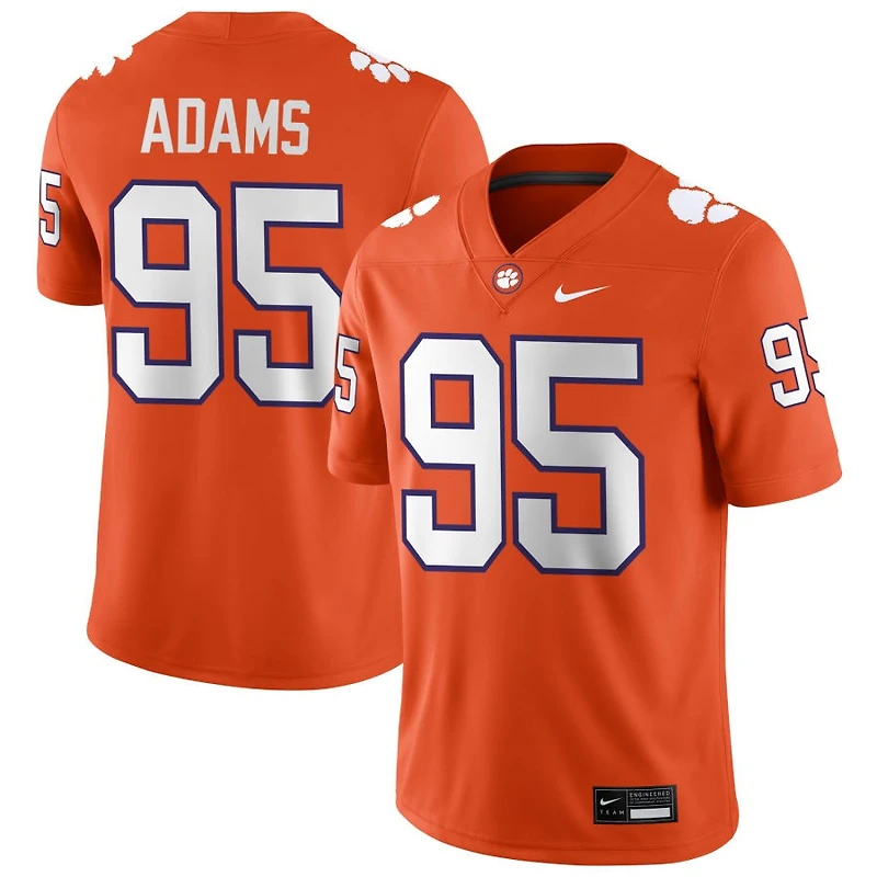 Amare Adams Men's Nike Orange Clemson Tigers NIL Pick-A-Player Game Jersey