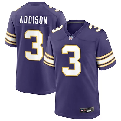 Jordan Addison Men's Nike Purple Minnesota Vikings Classic Custom Game Jersey