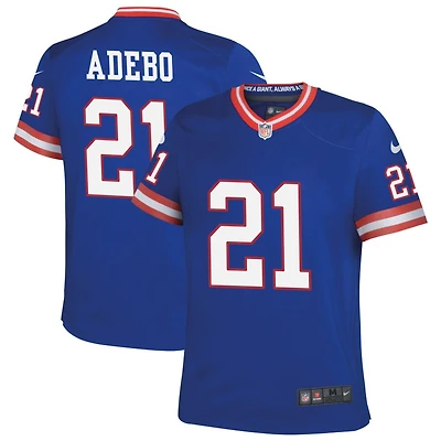 Paulson Adebo Youth Nike Royal New York Giants Classic Custom Game Jersey