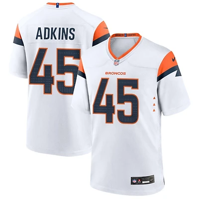 Nate Adkins Men's Nike  White Denver Broncos Mile High Collection Custom Game Jersey