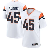 Nate Adkins Men's Nike  White Denver Broncos Mile High Collection Custom Game Jersey