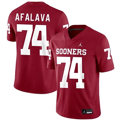 Darius Afalava Men's Jordan Brand Crimson Oklahoma Sooners NIL Pick-A-Player Football Replica Jersey
