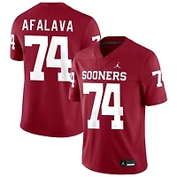 Darius Afalava Men's Jordan Brand Crimson Oklahoma Sooners NIL Pick-A-Player Football Replica Jersey