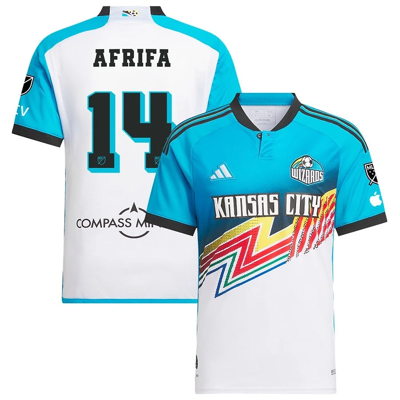 Stephen Afrifa Men's adidas White Sporting Kansas City 2024 Archive Custom Authentic Jersey