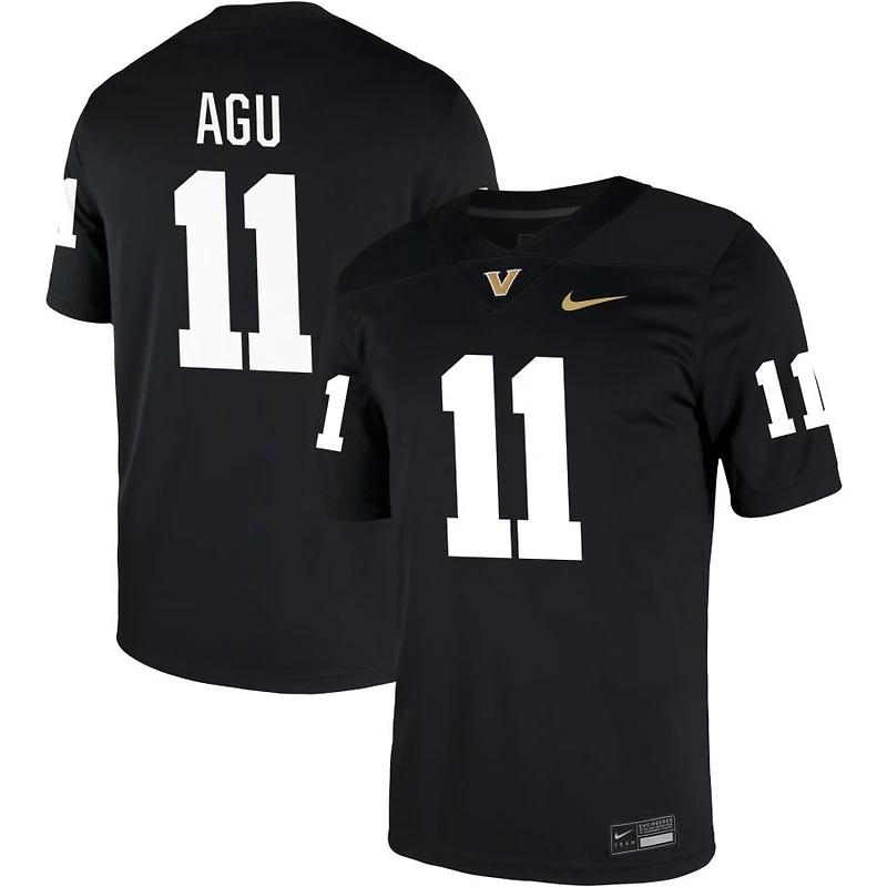 Darren Agu Men's Nike Black Vanderbilt Commodores NIL Pick-A-Player Game Jersey