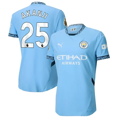 Manuel Akanji Men's Puma Light Blue Manchester City 2024/25 Home Authentic Custom Jersey