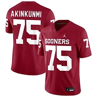 Daniel Akinkunmi Men's Jordan Brand Crimson Oklahoma Sooners NIL Pick-A-Player Football Replica Jersey