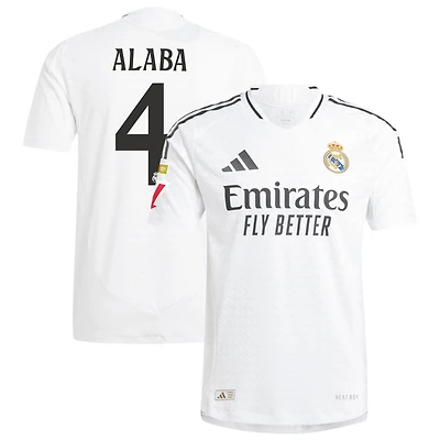 David Alaba Men's adidas  White Real Madrid 2024/25 Home Authentic Custom Jersey