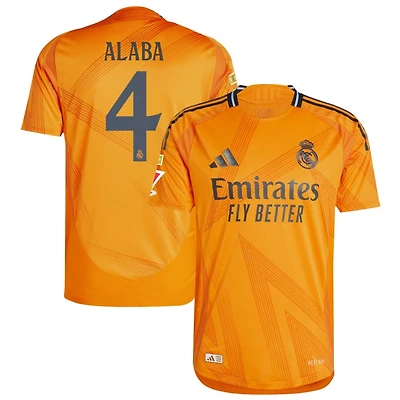 David Alaba Men's adidas  Orange Real Madrid 2024/25 Away Authentic Custom Jersey